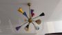 Lampadario in stile Sputnik Stilnovo con coni multicolore                            