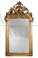 Specchiera antica Luigi Filippo Francese in legno dorato e intagliato