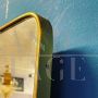 Specchio da parete in ottone, Italia anni '50 