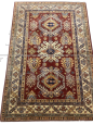 Tappeto vintage Uzbeko in cotone e lana                            
