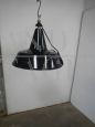 Lampada vintage industriali in metallo nero, diametro 40 cm, anni '50