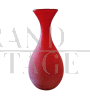 Vaso vintage in vetro di Murano satinato rosso                            