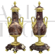 Antica coppia di vasi Napoleone III in bronzo dorato e marmo, '800