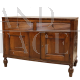 Antica credenza Carlo X in noce con cassetti scanalati, Italia '800                            