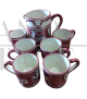 Brocca con 6 bicchieri vintage di Ceramiche L.Ar.Ce Orvieto                            