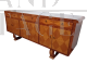 Credenza anni '50 in radica e noce con intarsi a rombo                            