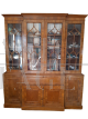 Credenza libreria antica inglese con vetri a cattedrale 