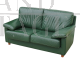 Divano in stile vintage in pelle verde                            