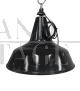 Lampada vintage industriale a imbuto in metallo nero, D45, 1940
