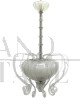 Lampadario attr. Barovier anni '60 in vetro di Murano bianco                            