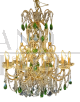 Lampadario in stile fiorentino con cristallo verde                            