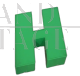 Lettera H in plastica verde per insegna vintage anni '80