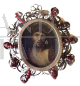 Pendente liberty Ecce Homo in filigrana d'argento con miniatura di Gesù                            