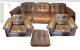 Salotto De Sede DS 101 con divano, due poltrone e un pouf                            