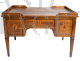  Scrivania antica Luigi XVI da centro stanza in massello di noce                           
