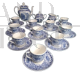 Set da caffe Petrus Regout - Royal Sphinx in ceramica decorata blu