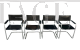 Set di 4 sedie cantilever in acciaio e pelle nera in stile Mart Stam                            