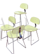 Set di 4 sedie design di Georges Coslin in metallo e formica gialla                            
