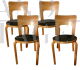 Set di 4 sedie modello 66 di Alvar Aalto per Les Arcs 1600, 1969                            