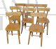 Set di 8 sedie bistrot vintage in legno chiaro di faggio, anni '50