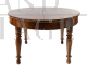 Tavolo rotondo antico Piemontese in massello di noce, XIX secolo                            