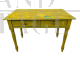 Tavolo rustico anni '40 in pittura gialla                            