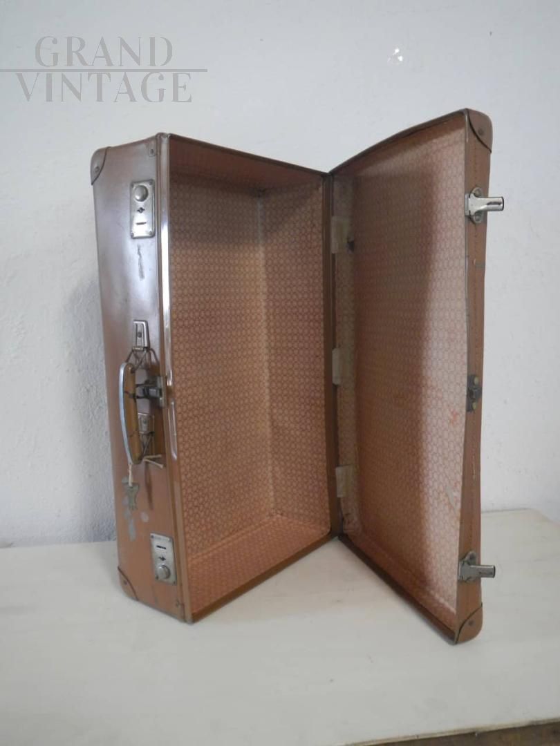 Vendita online valigia vintage in cartone rigido verde a scacchi italia  1950 - E-commerce Il Tarlo di Mancini Adriano