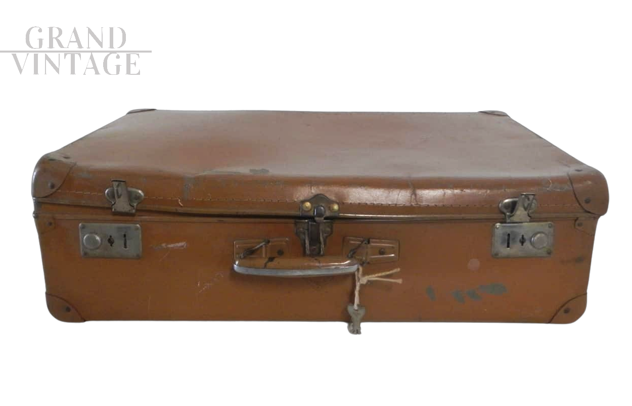 Valigia marrone in metallo e cartone anni '50 – The House of Vintage