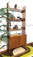 Libreria modulare vintage a una campata in teak