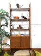 Libreria modulare vintage a una campata in teak