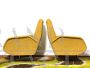 Coppia di poltrone design Marco Zanuso in tessuto giallo                            
