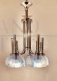 Lampadario Mazzega con 5 sfere in vetro di Murano, anni '60