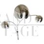 Piantana design Reggiani ad arco in acciaio cromato a 3 luci, Italia anni '60