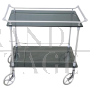 Carrello portavivande vintage cromato con vetri fumé, anni '80                            