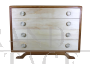 Cassettiera vintage in legno chiaro, Italia anni '50                            