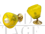 Coppia di applique snodabili attr. Vistosi in vetro di Murano giallo                            