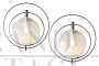 Coppia di appliques Mazzega in vetro con cerchi in acciaio                            