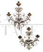 Coppia di appliques vintage fiorentine in metallo brunito