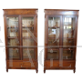 Coppia di librerie antiche in noce dell'800 restaurate                            