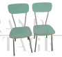 Coppia di sedie vintage in formica verde, anni '60                            