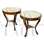 Coppia di tavolini in stile francese con piano in marmo, Francia fine '900                            