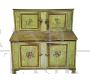 Credenza antica laccata e dipinta con motivi floreali