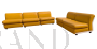 Divano modulare Amanta di B&B Italia in pelle gialla, anni '60                            