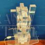 Lampada da tavolo in plexiglass di Sandro Petti per Maison Jansen, anni '70 