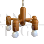 Lampadario design di Hustadt Leuchten in legno, anni '80                            