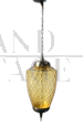 Lampadario a lanterna in vetro di Murano color ambra                            