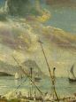 Dipinto Marina di Napoli di Luigi Basile, scuola Posillipo, olio su tavola 