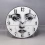 Orologio da parete design Fornasetti in vetro, Italia anni '90                            