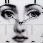 Orologio da parete design Fornasetti in vetro, Italia anni '90