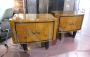 Coppia di comodini art déco anni '40 in radica